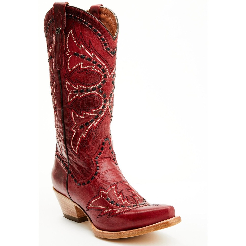NEW‎ Dan Post Mesa Tall Red Leather Snip Toe Western Cowboy Boots Size 8